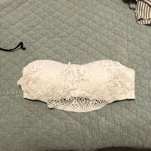 White Lace bandeau swim top - Large